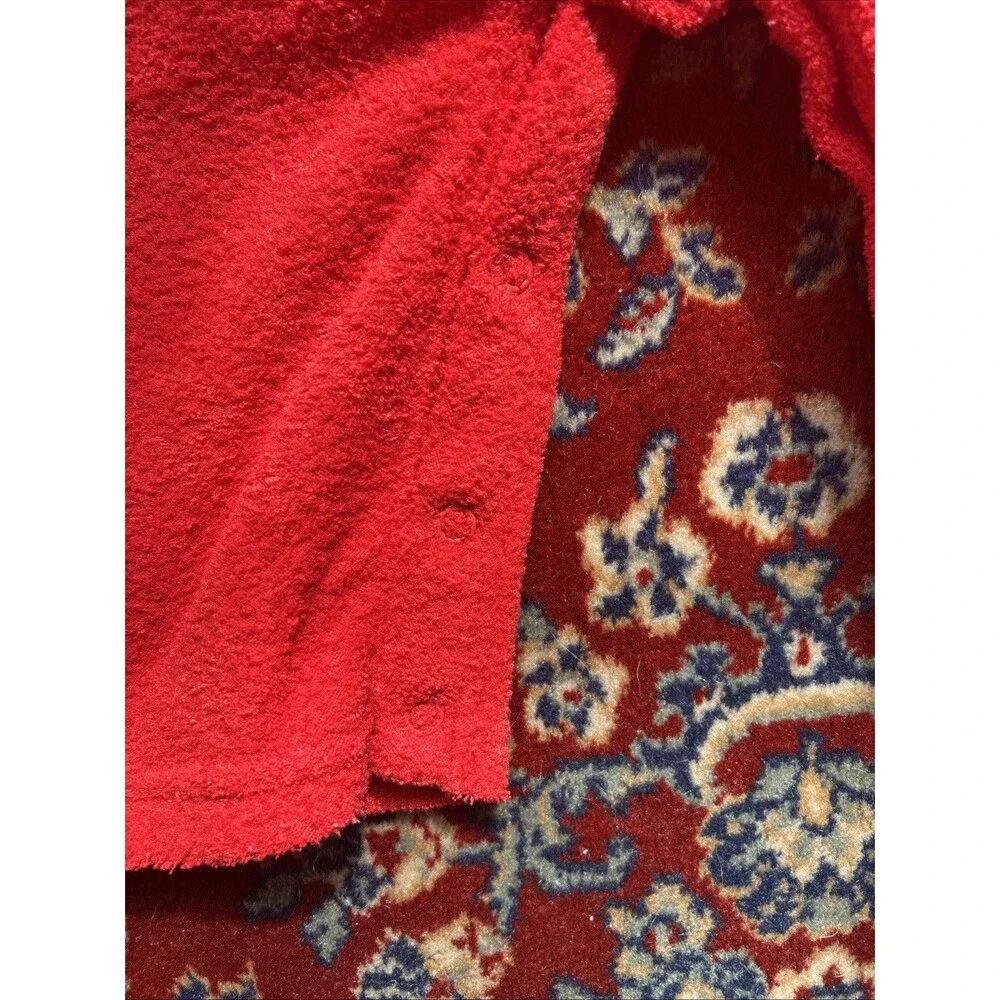 VINTAGE OKIE DOKIE Toddler Girls Heart Overall Terry Cloth Size 12 Months